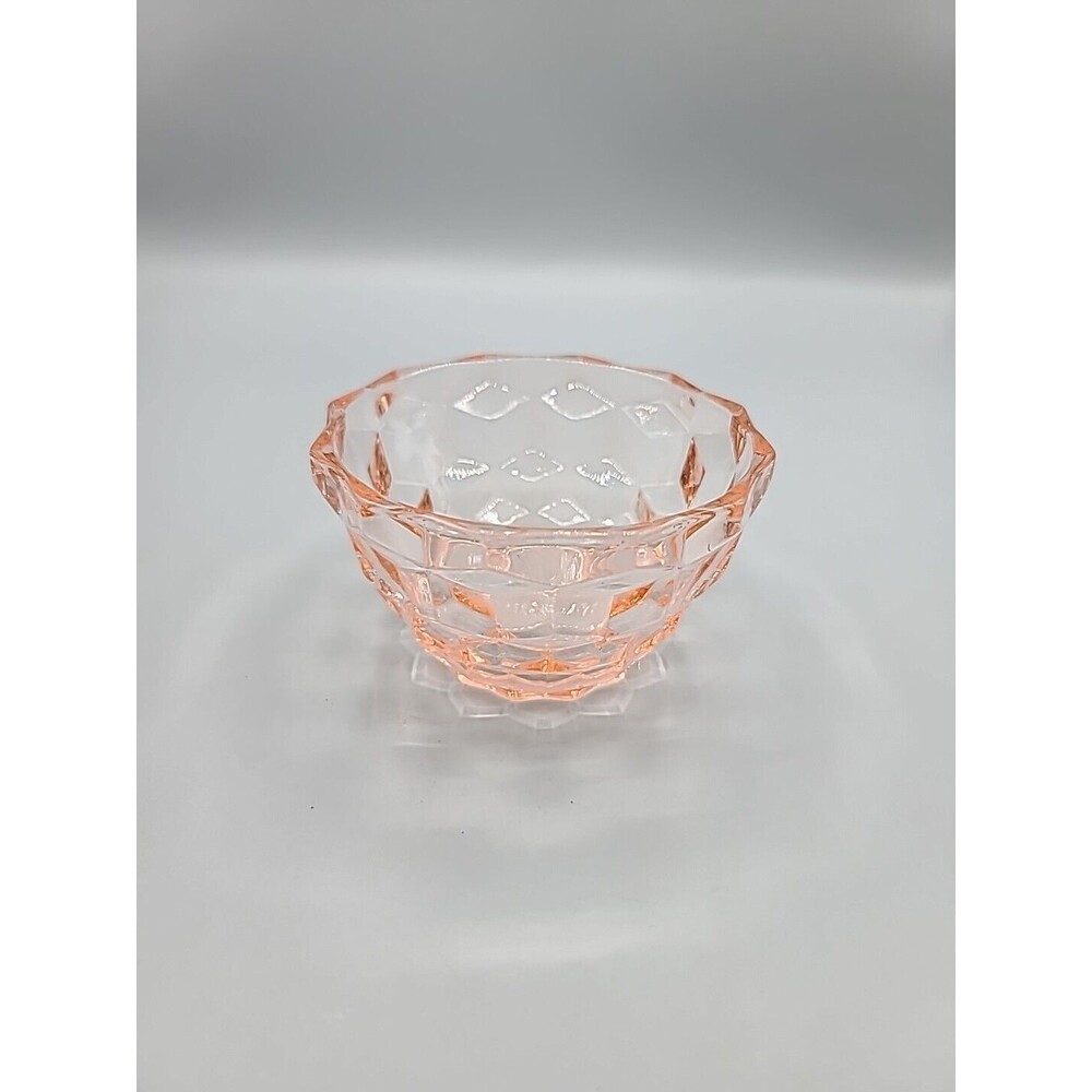 Vintage Jeannette Pink Depression Glass Cubist 4.25 Inch Bowl - Picture 2 of 9